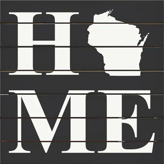 Large Wisconsin Home Slat Wood Sign