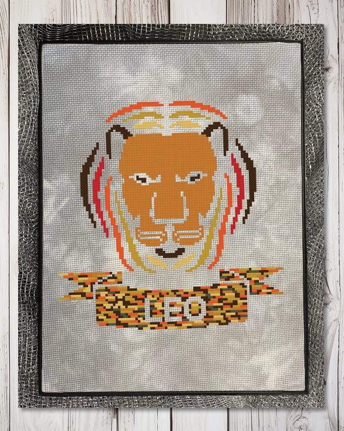 Leo Cross Stitch Pattern (Zodiac Series)