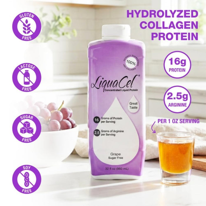 LiquaCel Concentrated Liquid Protein, Grape Flavor, 32 oz - GH-94-Single - LL Medico