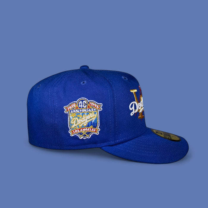 Los Angeles Dodgers Gold "LA" All Royal Blue 40Th Anniversary