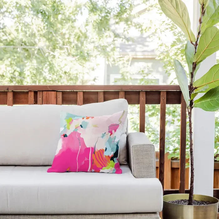 Lunetricotee Pink Sky Throw Pillow