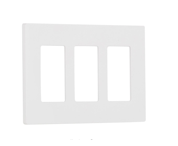 Wall Plate Lutron Claro 3 Gang Screwless Cover - White Lutron