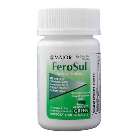 Major FeroSul Iron Mineral Supplement, 325 mg - 00904759160 - LL Medico