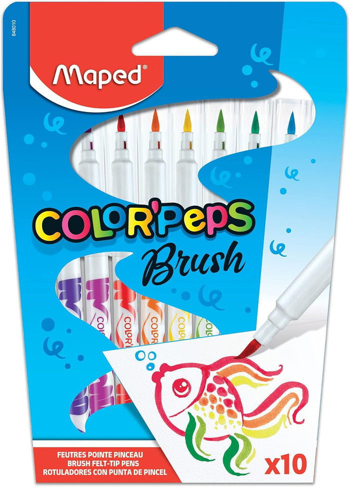 Maped Felt Pens Brush Color Peps X10 Cb Box - Office R Us Lagos