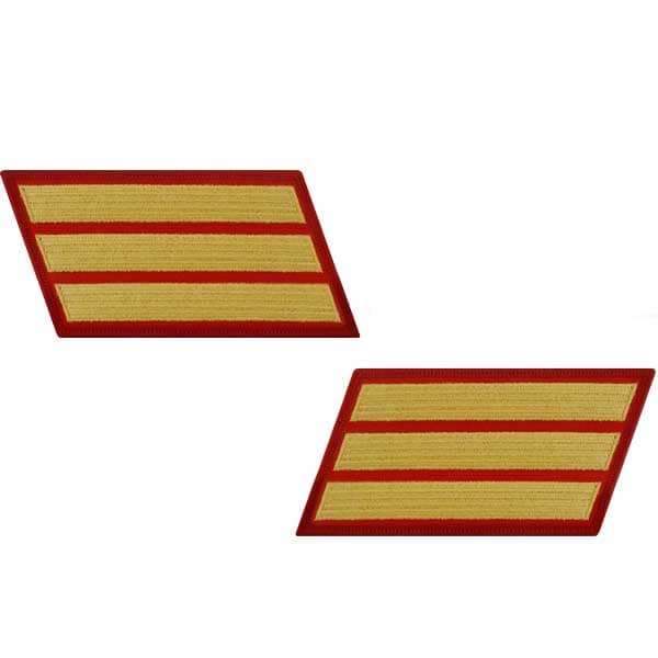 Marine Corps Gold-on-Red Service Stripes - Female Size - Sold in Pairs Patches and Service Stripes 69910