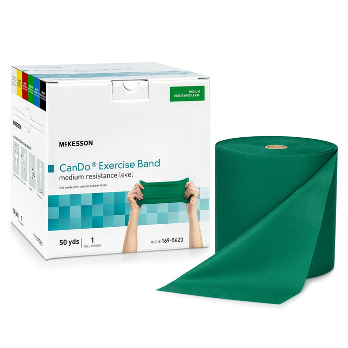 McKesson CanDo Exercise Resistance Band, Green, Medium Resistance, 5" x 50 Yard - 169-5623-Single - LL Medico