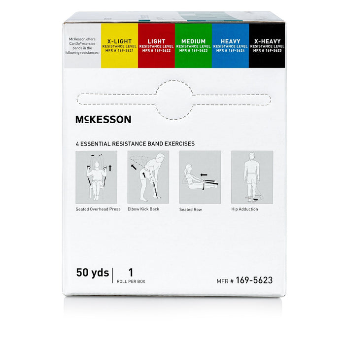 McKesson CanDo Exercise Resistance Band, Green, Medium Resistance, 5" x 50 Yard - 169-5623-Single - LL Medico