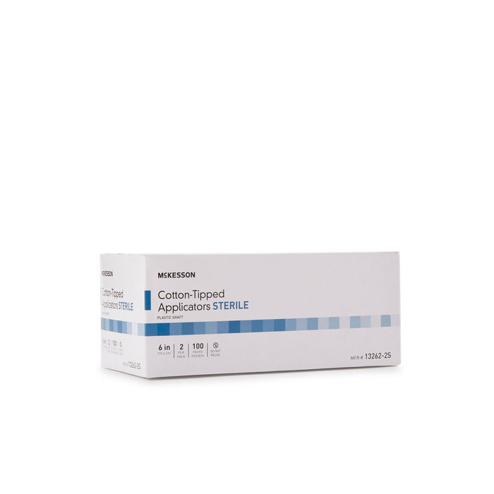 McKesson Cotton-Tipped Applicators Sterile, Plastic Shaft, 6 In - 13262-2S - LL Medico