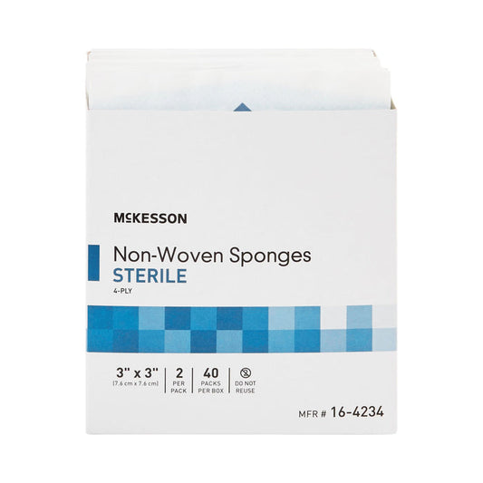 McKesson Sterile Nonwoven Sponge, 3 x 3 Inch, 4-Ply