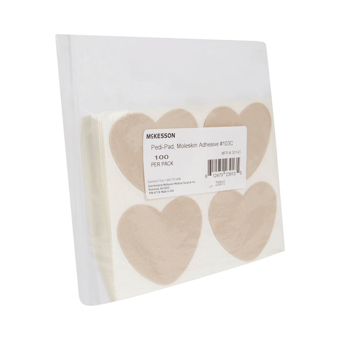 McKesson Pedi-Pad Moleskin Adhesive Foot Pad, 100 Count - 30143-Pack - LL Medico