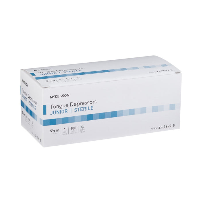 McKesson Tongue Depressor, Wood, Junior, 5.5" - 22-9999-S-Single - LL Medico