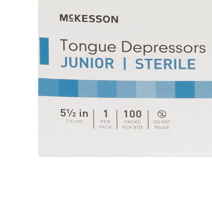 McKesson Tongue Depressor, Wood, Junior, 5.5" - 22-9999-S-Single - LL Medico