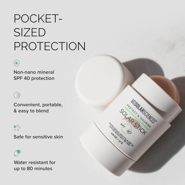 MDSolarSciences Solar Stick Sunscreen SPF 40, Unscented, 0.6 oz