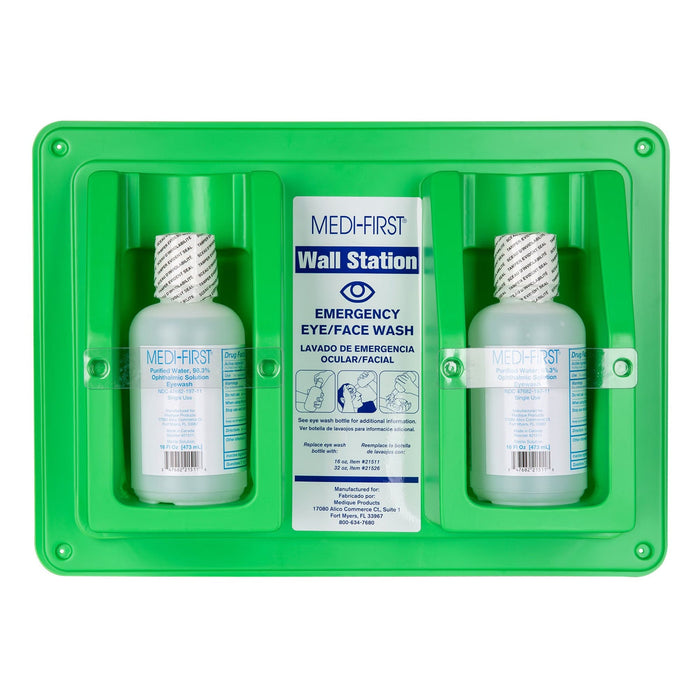 Medi-First Wall Station Emergency Eye/Face Wash Bottle, 16 fl oz - 19825-Single - LL Medico
