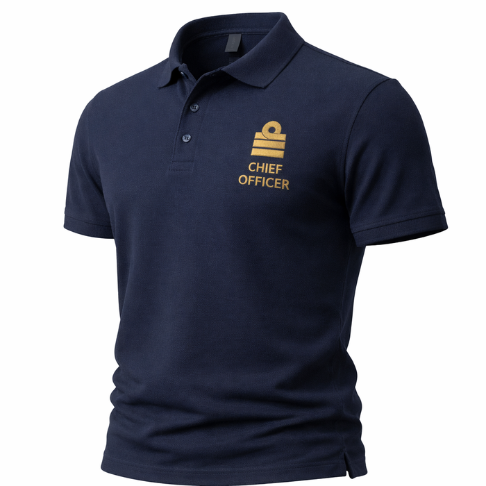Merchant Navy Chief Officer Polo Shirt Uniform with Rank Embroidery