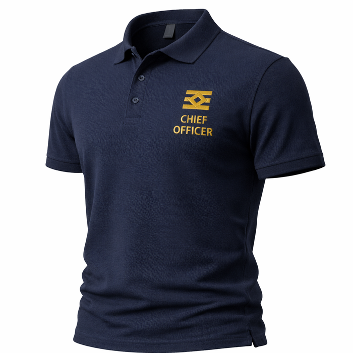 Merchant Navy Chief Officer Polo Shirt Uniform with Rank Embroidery