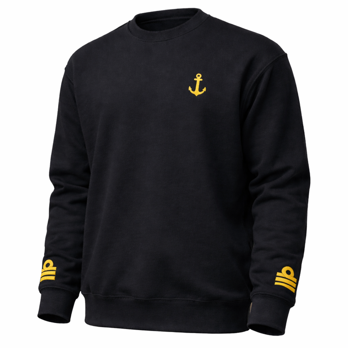 Merchant Navy Chief Officer Uniform Sweatshirt with Embroidered Anchor & Epaulettes