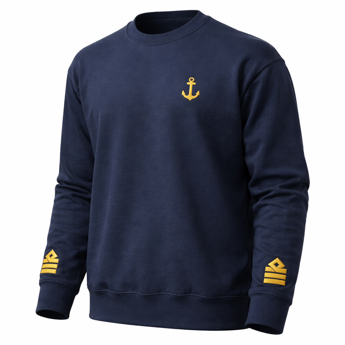 Merchant Navy Chief Officer Uniform Sweatshirt with Embroidered Anchor & Epaulettes