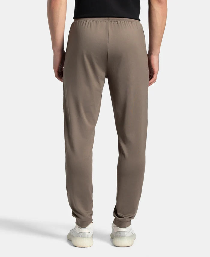 Microfiber Elastane Stretch Jogger with Zipper Pockets and StayDry Treatment - Brown