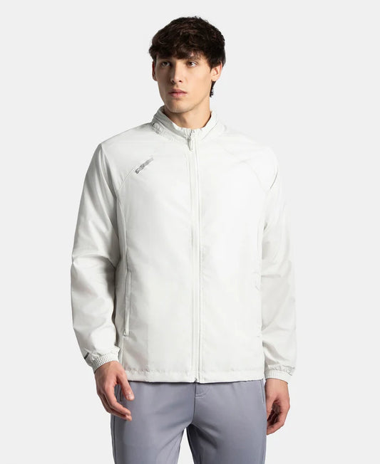 Microfiber Water Resistant Convertible Hoodie Jacket - Dawn White