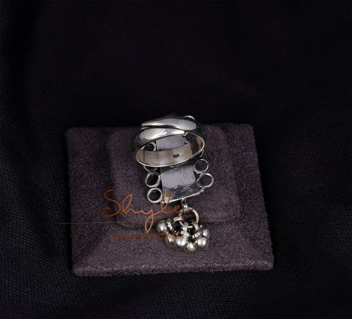 Mizoya Intricate Ghughri Drop Ring