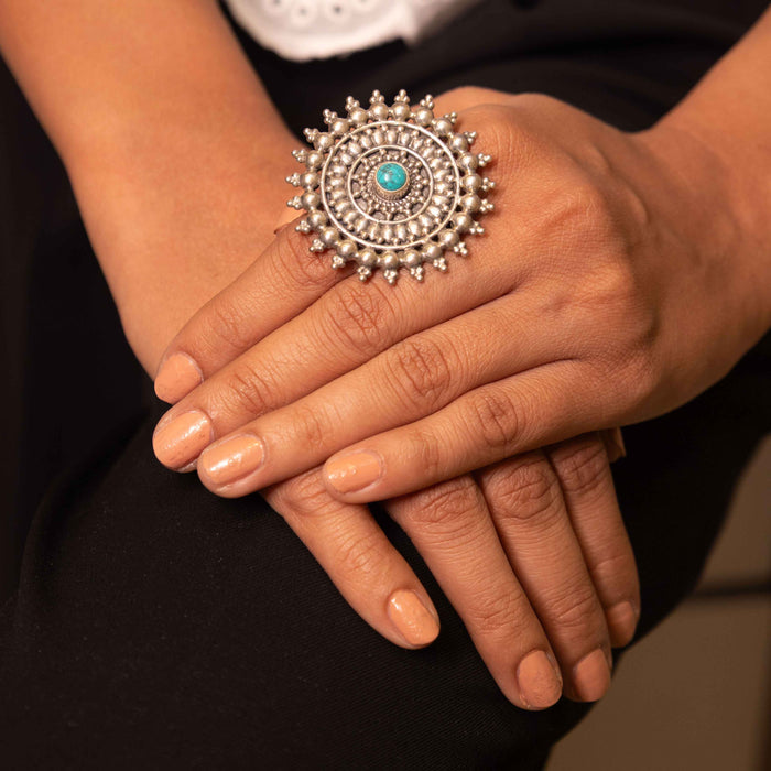 Mizoya Intricate Turquoise Classic Ring