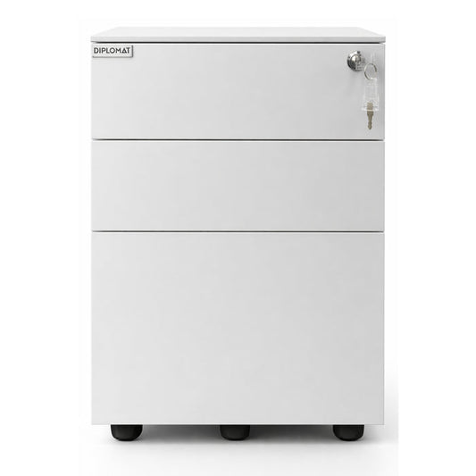 Mobile 3-Drawer Metal Filing Cabinet