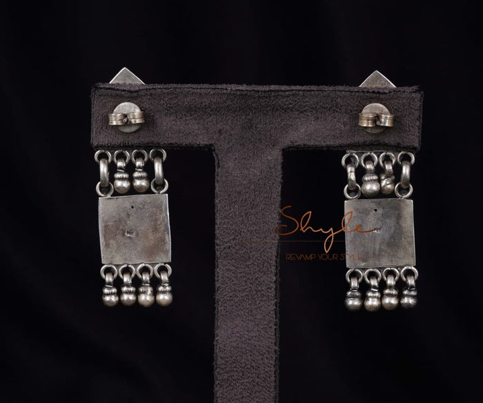 Moh Floral Detailed Layered Earrings back