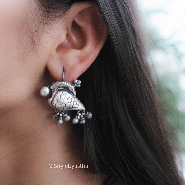 Moh Peacock Fish Hook Earrings