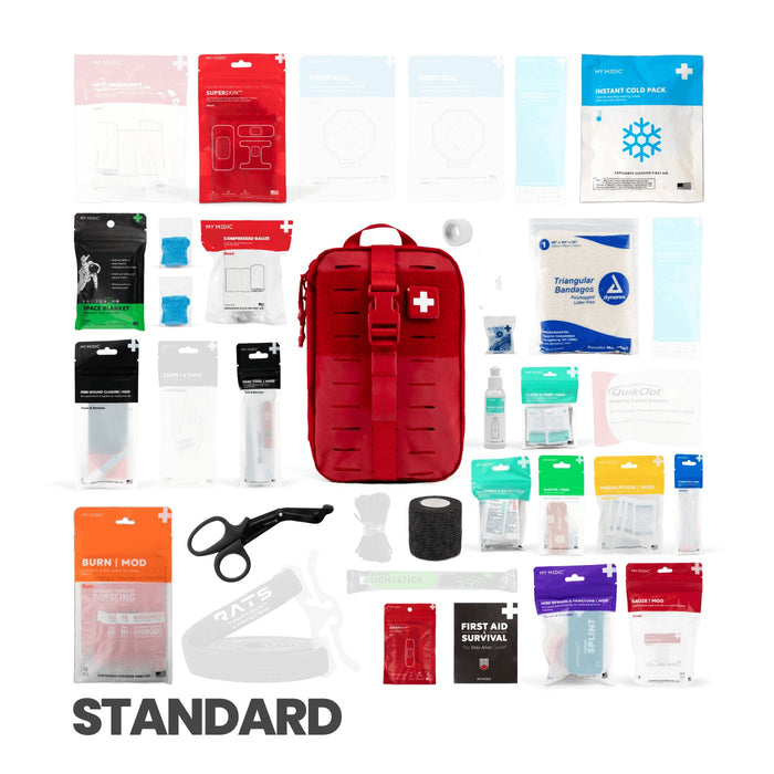 My Medic MYFAK Standard First Aid Kit, Gray Nylon Bag - MM-KIT-U-MED-GRY-STN-V2 - LL Medico