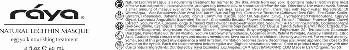 NATURAL LECITHIN MASQUE (601) RAYA SPA - rayaspa