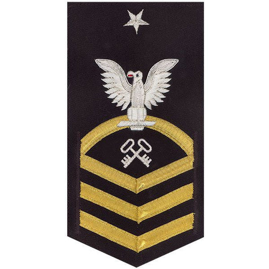 Navy E8 MALE Rating Badge: Storekeeper / Logistics - vanchief on blue