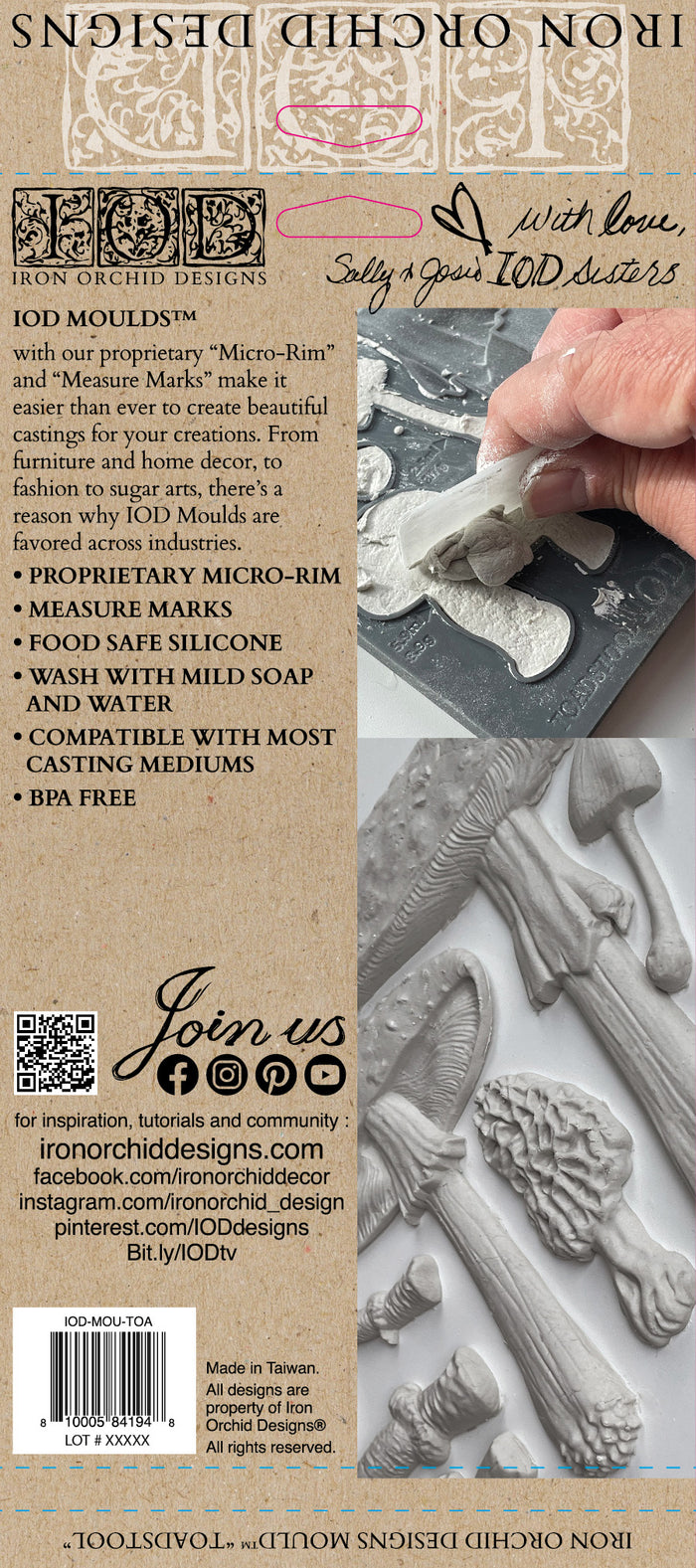 NEW! Decor Mould by IOD - Iron Orchid Designs - Toadstools