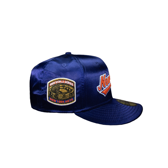 New York Mets Script All Satin Royal Blue 50Th Anniversary