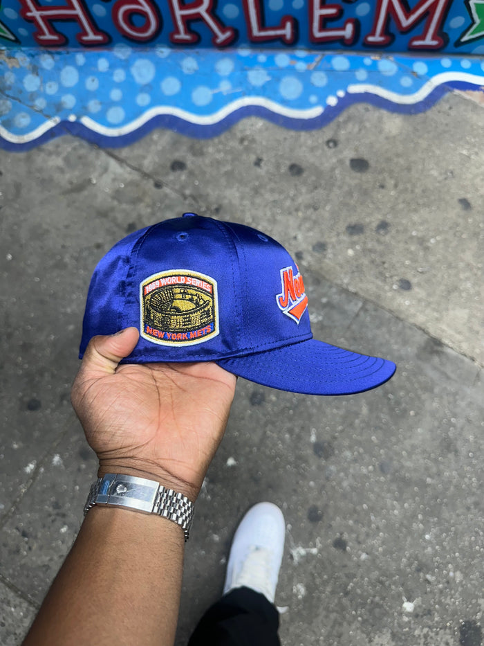 New York Mets Script All Satin Royal Blue 50Th Anniversary
