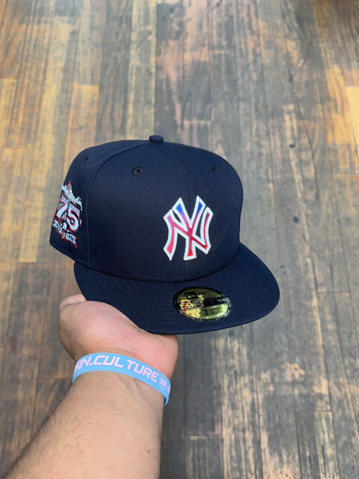 New York Yankees All Navy Gradient Logo 75 Years