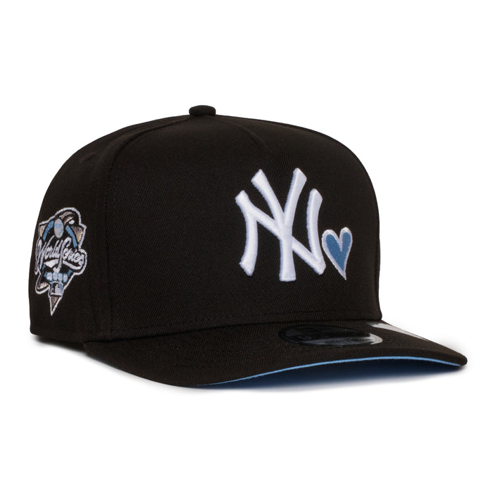 New York Yankees Black Sky Heart 950 AFrame 2000 WS Patch  Snap Back