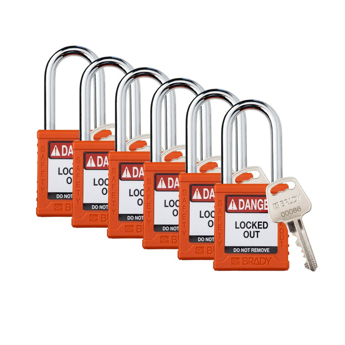 Pack of 6 Each / Steel / Orange