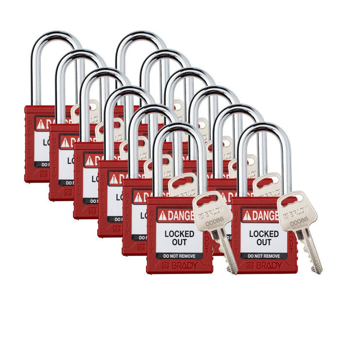 Pack of 12 Each / Steel / Red