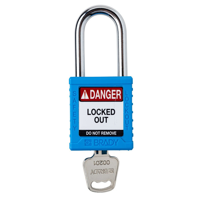 Nylon Safety Lockout Padlocks - Keyed Different, Durable & Visible, 6mm Shackle, Ideal for Industrial Lockout/Tagout Safety - Mann Supply Brady