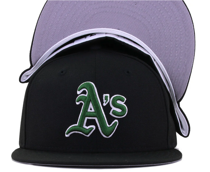 Oakland Athletics All Black No Patch Grey uv