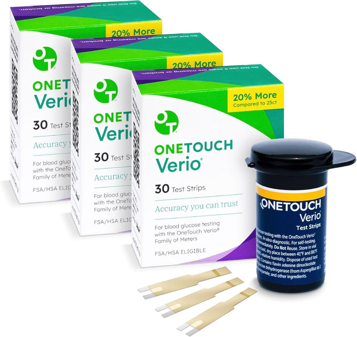 OneTouch Verio Blood Glucose Test Strips, 30 Count - 024183-Single - LL Medico