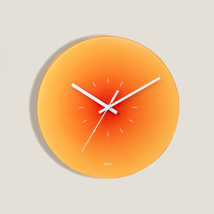 Orange Sunset Line Wall Clock