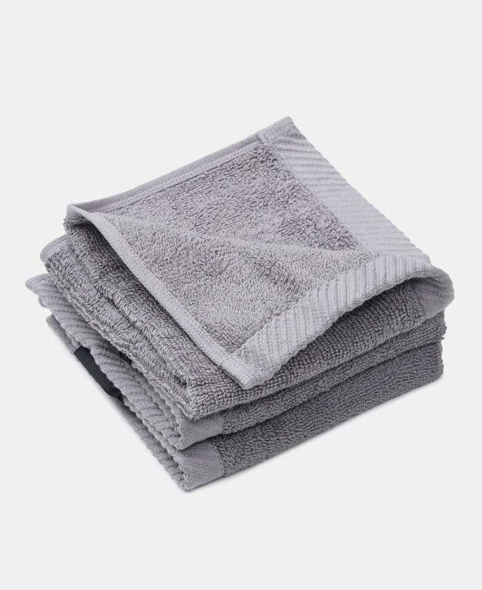 Pack of 6 Cotton Terry Ultrasoft and Durable Solid Face Towel - Grey & Camel