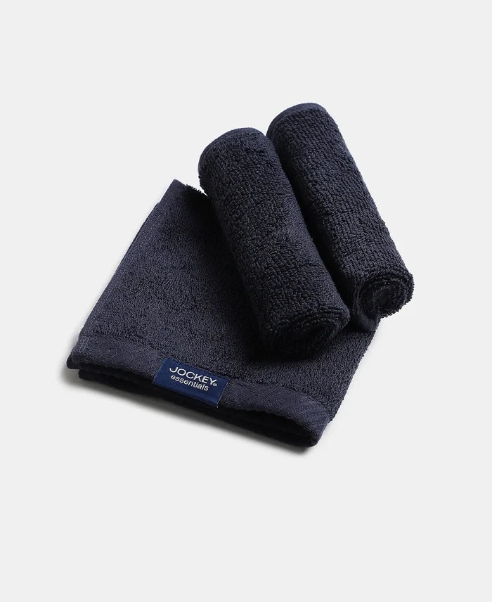 Pack of 6 Cotton Terry Ultrasoft and Durable Solid Face Towel - Navy & Camel