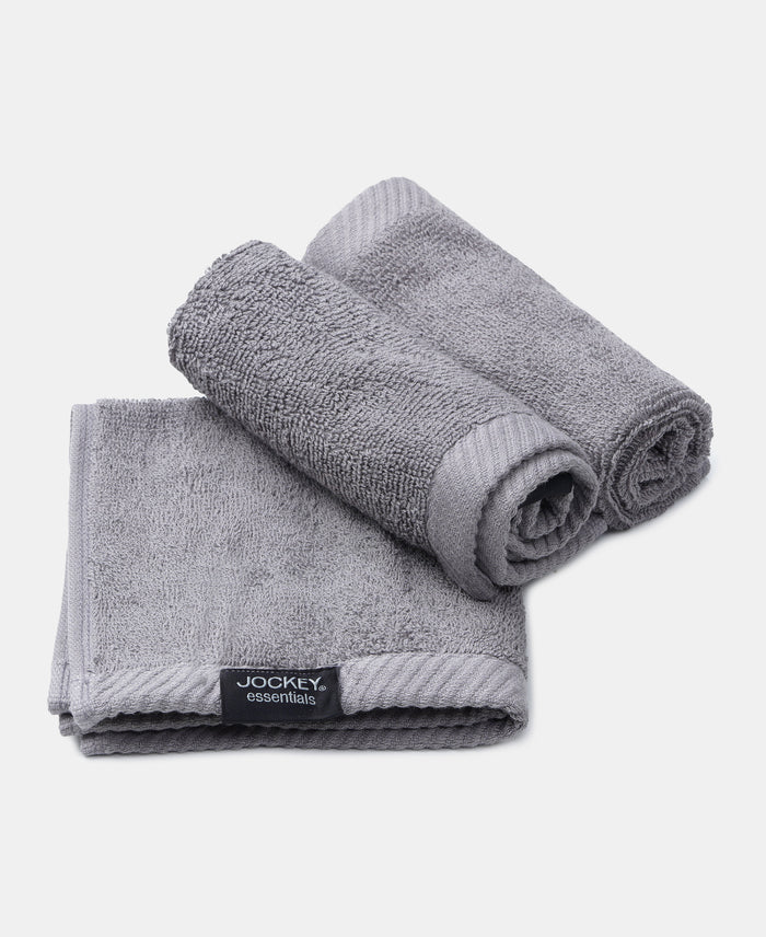 Pack of 6 Cotton Terry Ultrasoft and Durable Solid Face Towel - Navy & Grey