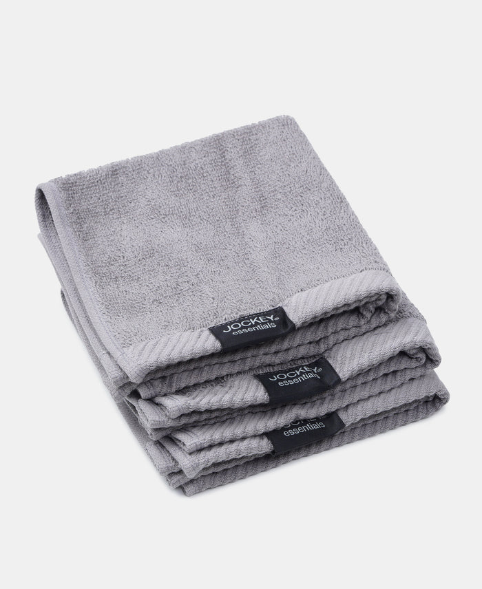 Pack of 6 Cotton Terry Ultrasoft and Durable Solid Face Towel - Navy & Grey