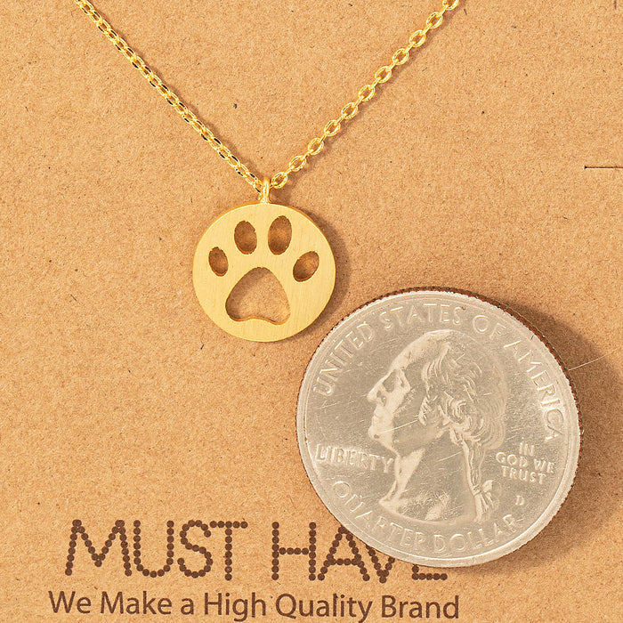 Paw Print Pendant Necklace: S