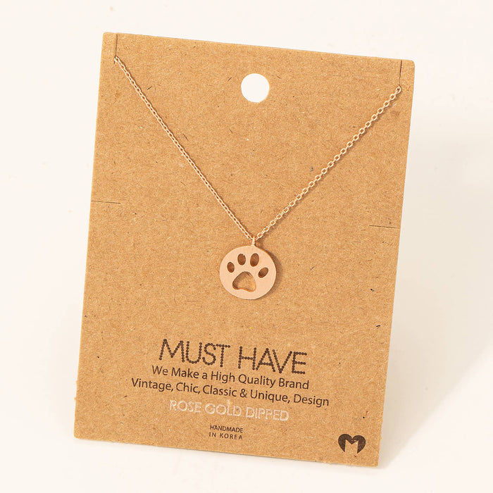 Paw Print Pendant Necklace: S