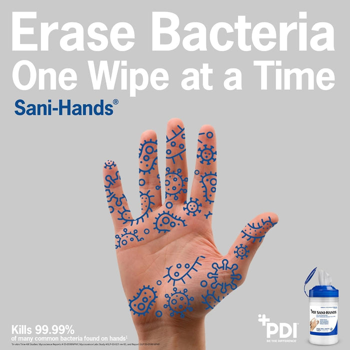 Sani-Hands Hand Sanitizing Wipes, Ethyl Alcohol, Unscented